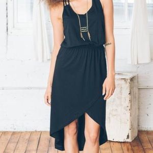 Threads 4 Thought Boho Deep V Halter High Low Racerback Black Dress Organic